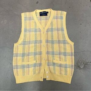Vintage Ralph Lauren cotton Plaid sweater vest tagged size L